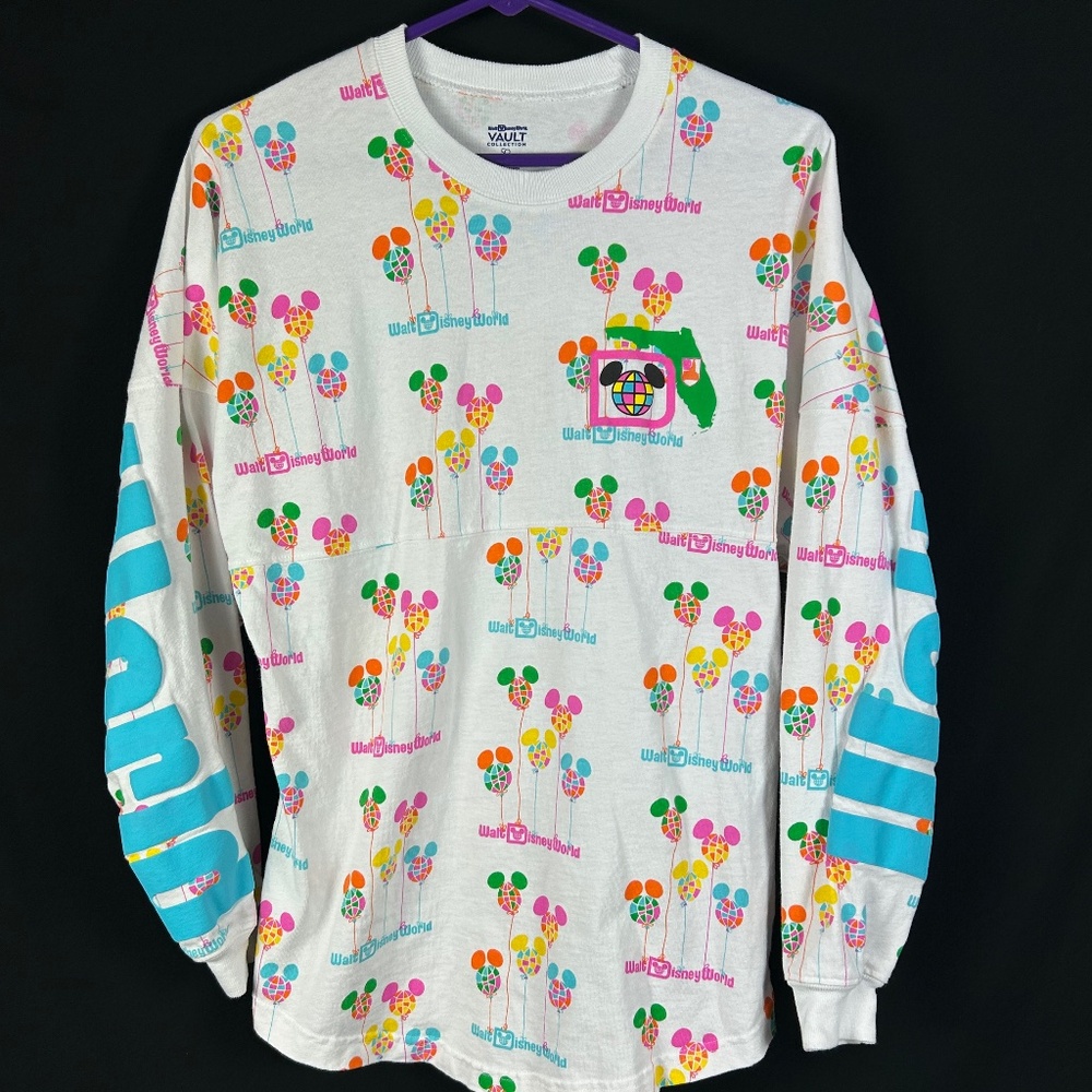Walt Disney World 50th Vault Collection Balloons Spirit Jersey Pink Blue XS